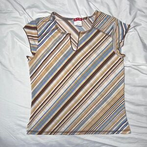 GAS Striped Cap Sleeve Top Y2K